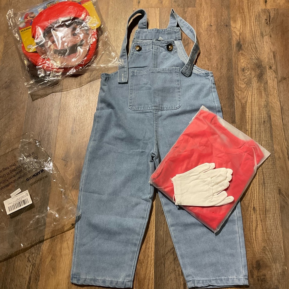 Mario Costume boys Size 5-6